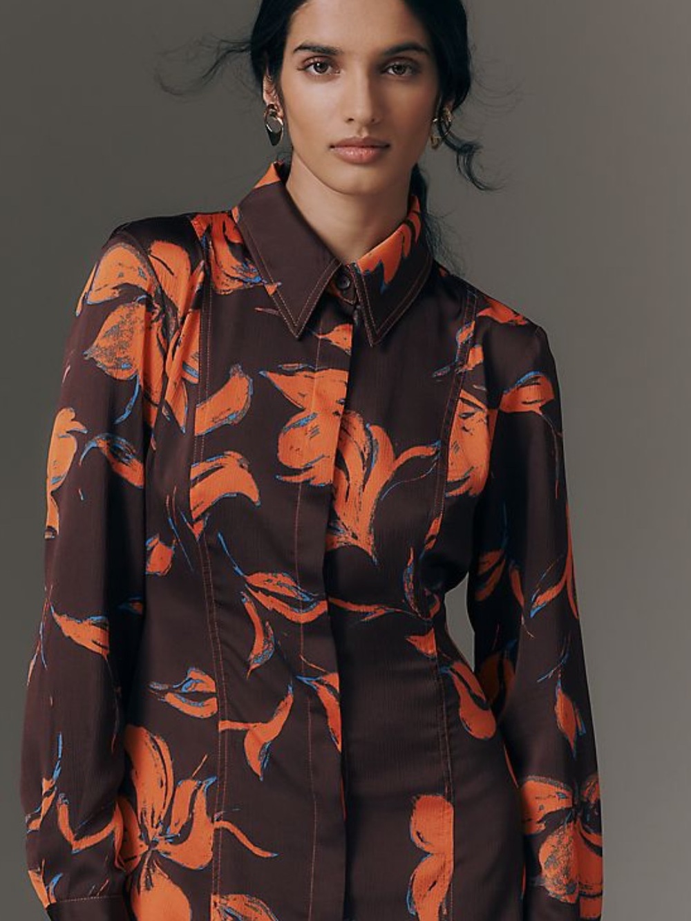 Anthropologie | Jasmineele Dress Purple and Orange Floral